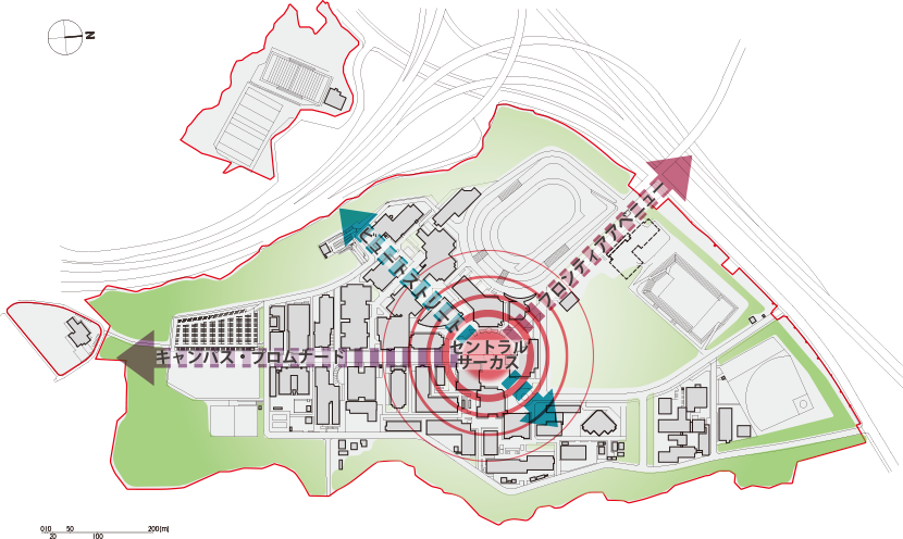 図4-2　びわこ・くさつキャンパスの空間構成イメージ
