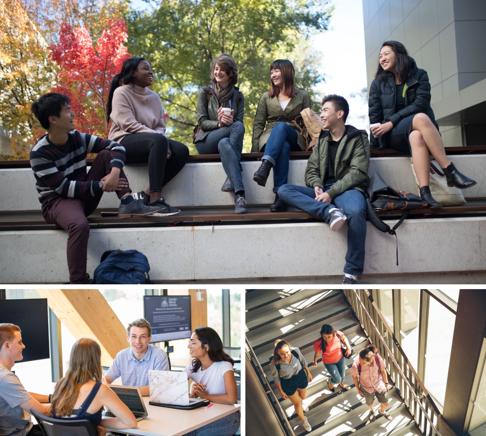 オーストラリア国立大学キャンパスでの学生の写真