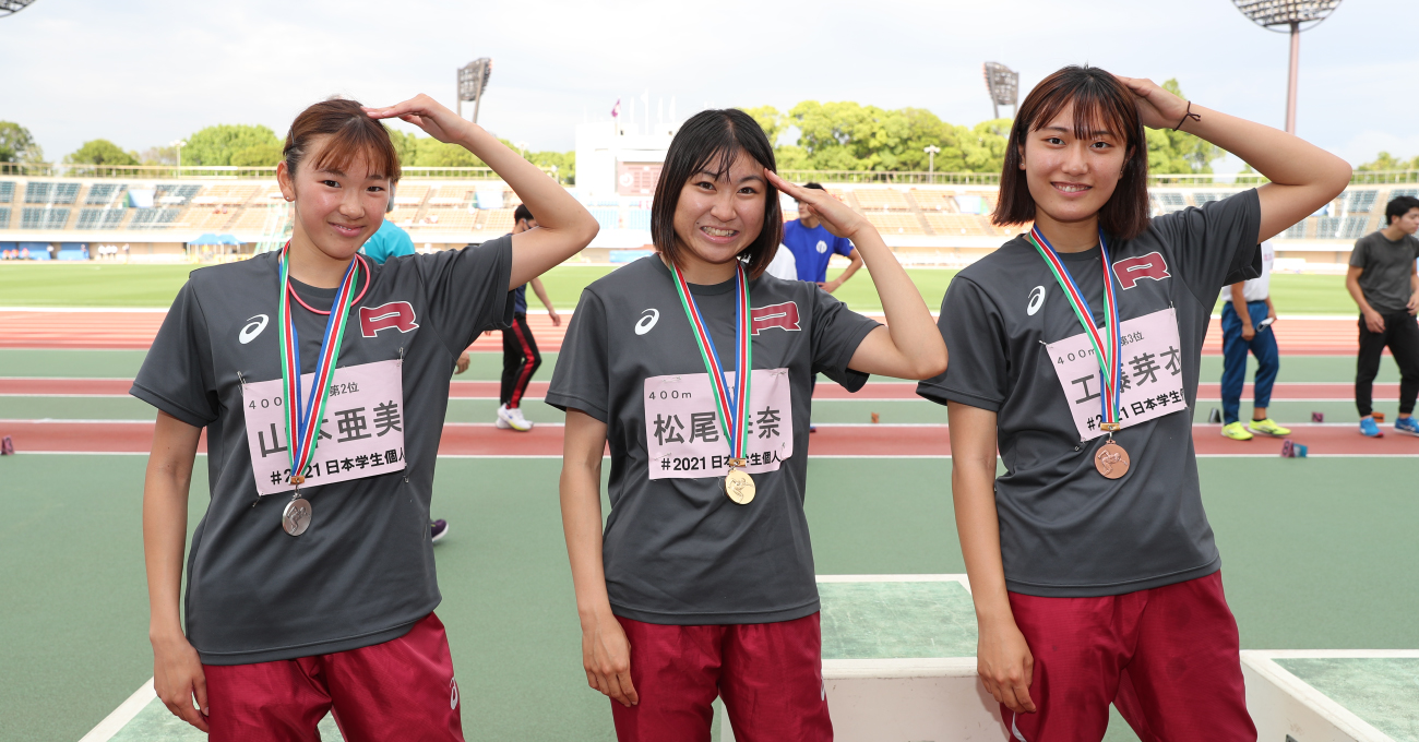 日本学生陸上競技個人選手権で好成績を残す