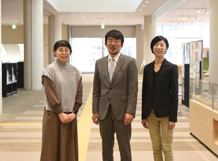 SSPの運営に携わる渡邉あい子さん、小沢道紀先生、岸岡奈津子さん（左から）