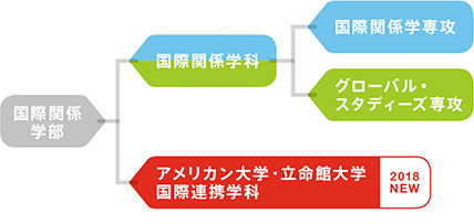 国際関係学部の学科・専攻の構成