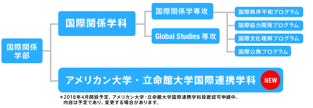 立命館大学国際関係学部2018年度学部構成図