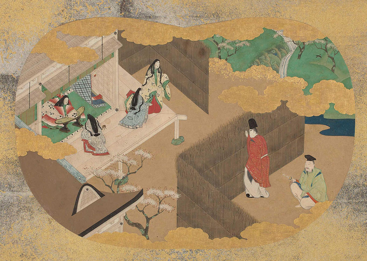 A scene from the volume Wakamurasaki in The Tale of Genji