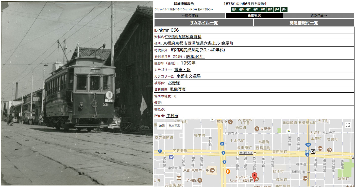 Photo database of railway and buses in Kyoto