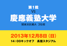 第1戦　vs慶應義塾大学　2013年12月8日（日）14:00キックオフ　長居スタジアム