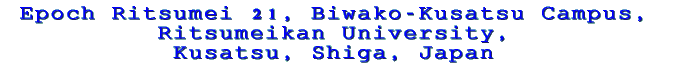 Epoch Ritsumei 21, Biwako-Kusatsu Campus, Ritsumeikan University, Kusatsu, Shiga, Japan 