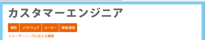 カスタマーエンジニア ＞ユーザーニーズに応える職種