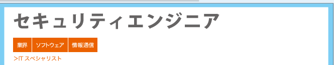 セキュリティエンジニア ＞ITスペシャリスト