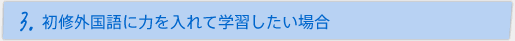 3.初修外国語に力を入れて学習したい場合