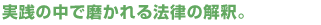 実践の中で磨かれる法律の解釈。