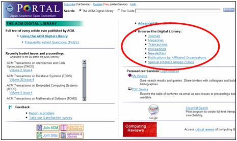 Browse the Digital Library