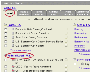 「Federal Legal -U.S.」を選択