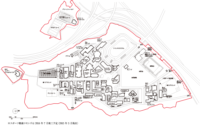 図3-1　びわこ・くさつキャンパス配置図（2015年4月時点）