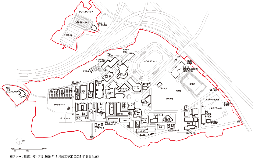 図3-1 びわこ・くさつキャンパス配置図(2015年4月時点)