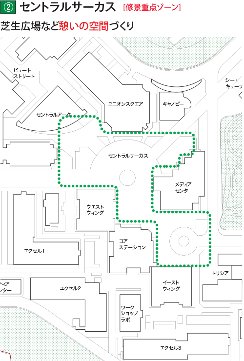 図5-5-5　セントラルサーカスの修景重点ゾーン