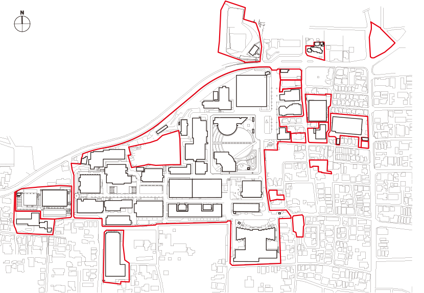 図2-7　衣笠キャンパス配置図