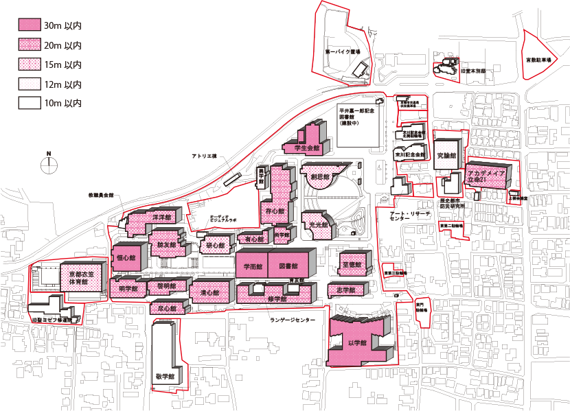 図3-12　既存建物における建物高さの状況（2015年4月時点の情報）