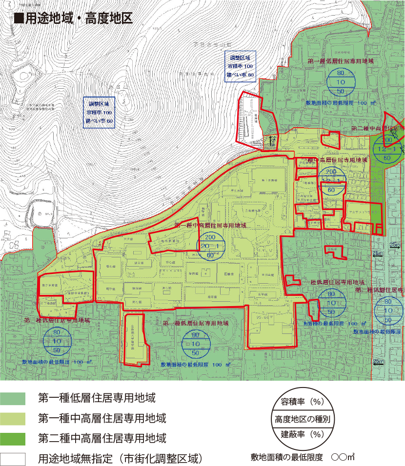 図3-8　京都市都市計画図（用途地域・高度地区）