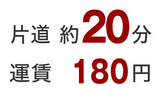 片道約20分 運賃180円