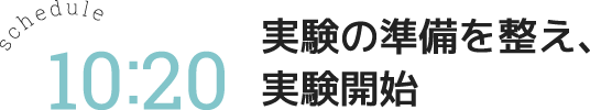 実験の準備を整え、実験開始