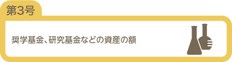 奨学基金、研究基金などの資産の額