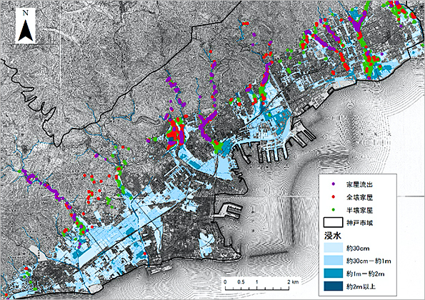 GISを用いた阪神大水害の被害状況の可視化