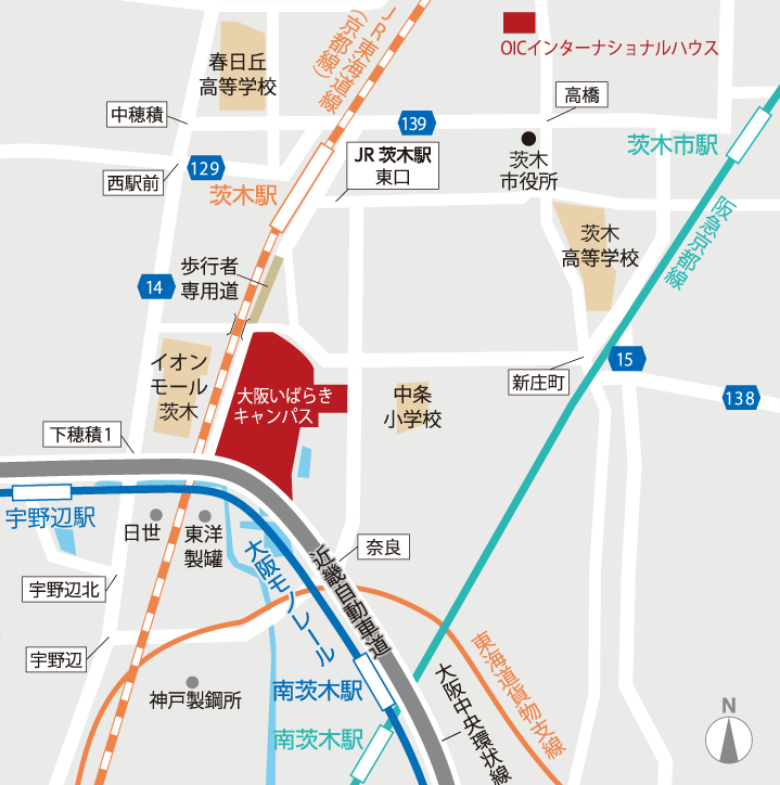 マップ：立命館大学 大阪いばらきキャンパス