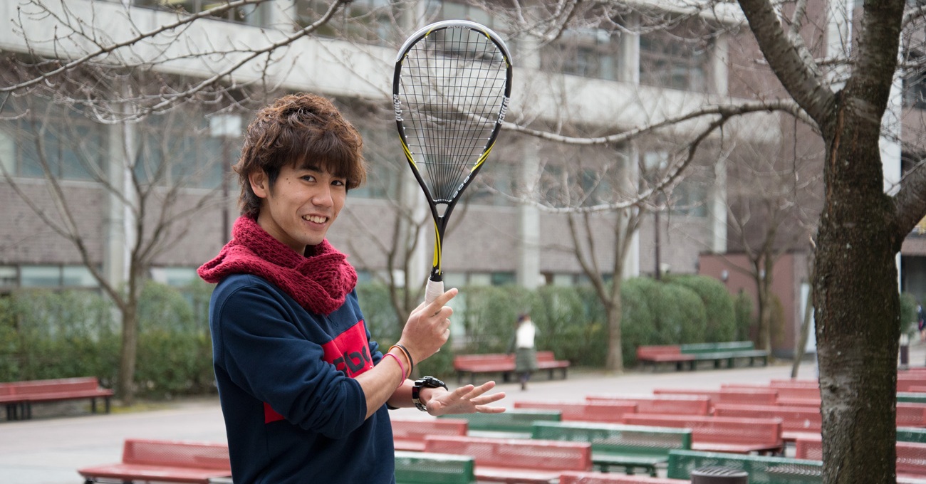 スカッシュサークル　加藤翔貴さん（産業社会学部1回生）