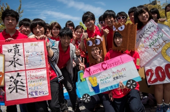 薬学部1回生のクラスの学生たち