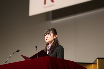 衣笠キャンパス代表　産業社会学部・甲田綺更さん
