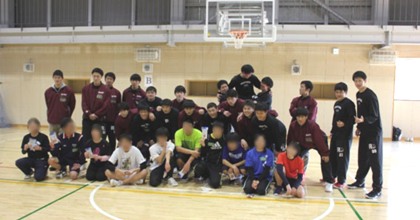 男子バスケットボール部が草津養護学校と交流