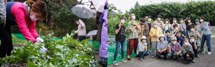 「きぬがさ農園」での農作業