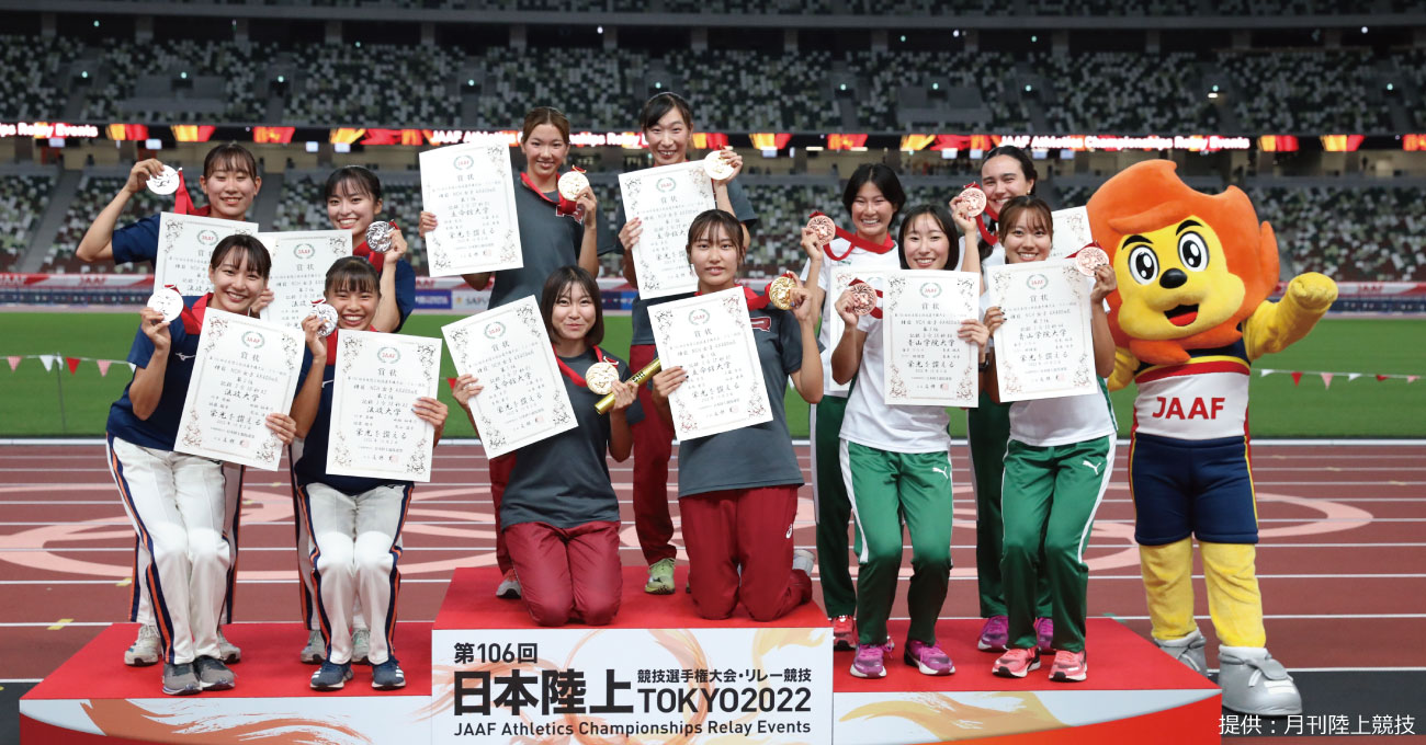 女子陸上競技部4×400mR　日本インカレに続き日本選手権も制す