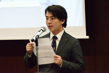 石川寛太さん（学友会中央常任委員長・映像学部4回生）