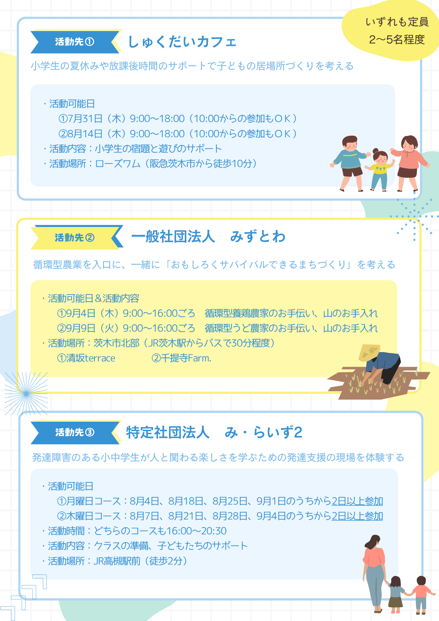 2025夏休みボランティア体験プログラム詳細