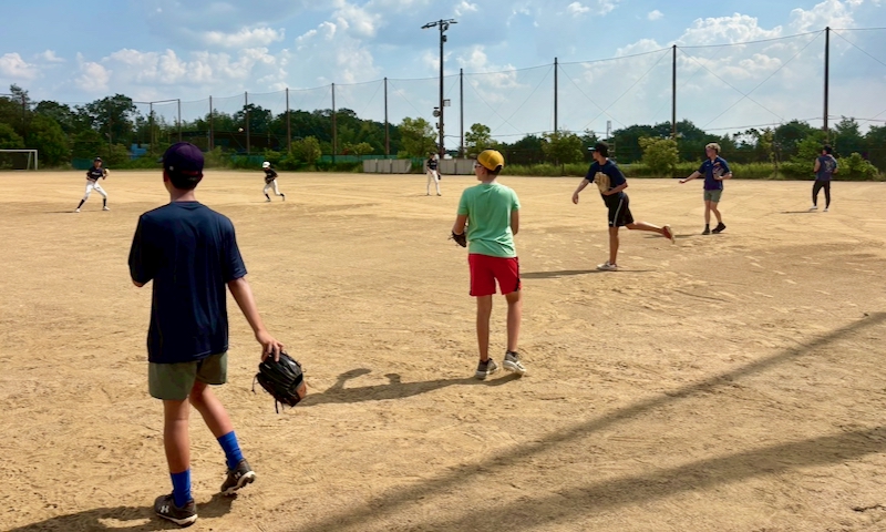250801中学野球部米国チームと交流 0801baseball1