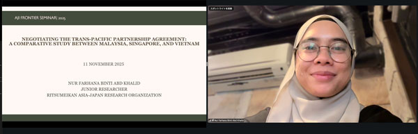 発表を行うDr.ビンティ・アブド・ハリド