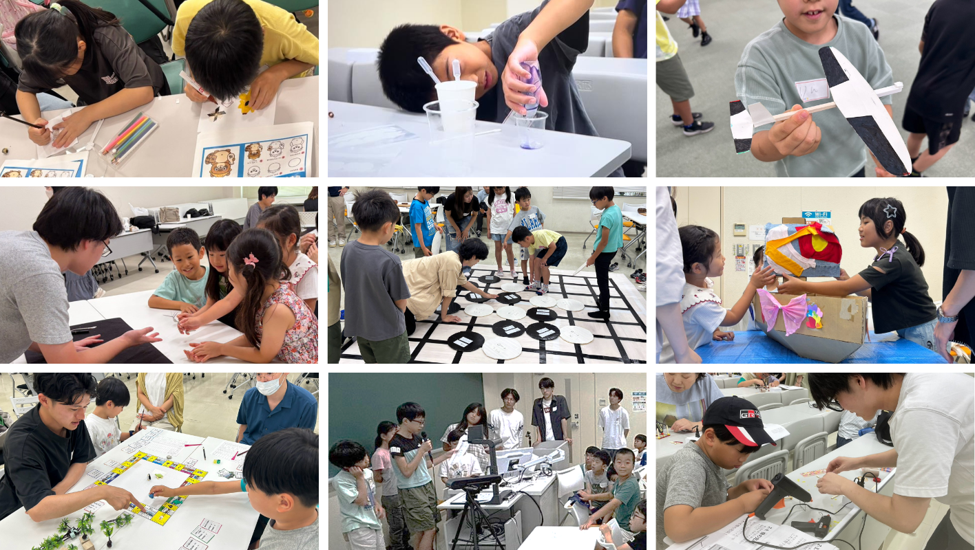 上段：ぎゅっと滋賀、ライフサイエンス研究会、飛行機研究会RAPT　 中段：奇術研究会マジックプレイヤーズ、立命館大学囲碁研究部、きゃんばしーず 　下段：経済学AI研究会マシンエコノミクス、刑事司法研究会（CLPR）、ロボット技術研究会