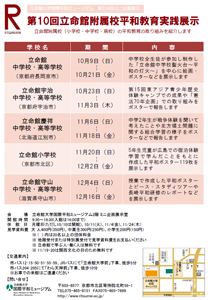 第10回立命館附属校平和教育実践展示