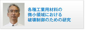 各種工業用材料の微小領域における破壊制御のための研究