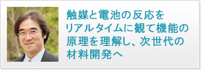 触媒と電池の反応をリアルタイムに観て機能の原理を理解し、次世代の材料開発へ