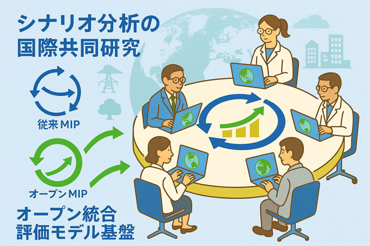 オープンな研究コミュニティを作ることで世界の様々なチームがモデル実験に参加しやすくなるイメージ