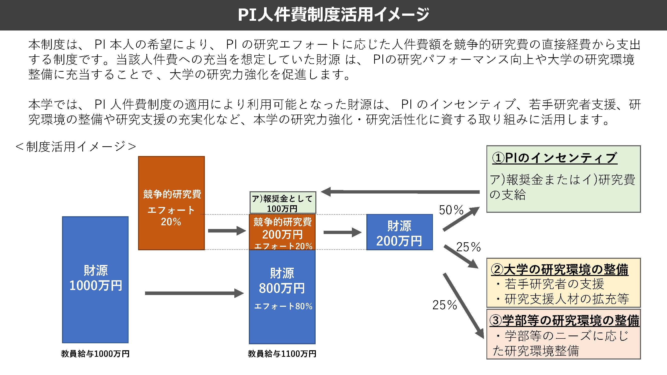 PI人件費制度活用イメージ図