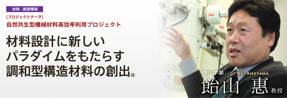 自然共生型機械材料高効率利用プロジェクト | 材料設計に新しいパラダイムをもたらす調和型構造材料の創出。