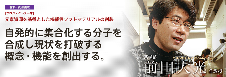 元素資源を基盤とした機能性ソフトマテリアルの創製 | 自発的に集合化する分子を合成し現状を打破する概念・機能を創出する。