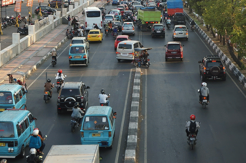 インドネシア・マカッサルの交通状況