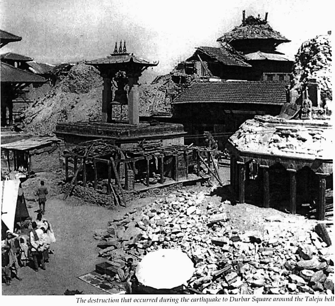 Mangal Bazar (former) in the Patan region, destroyed by the earthquake in 1934