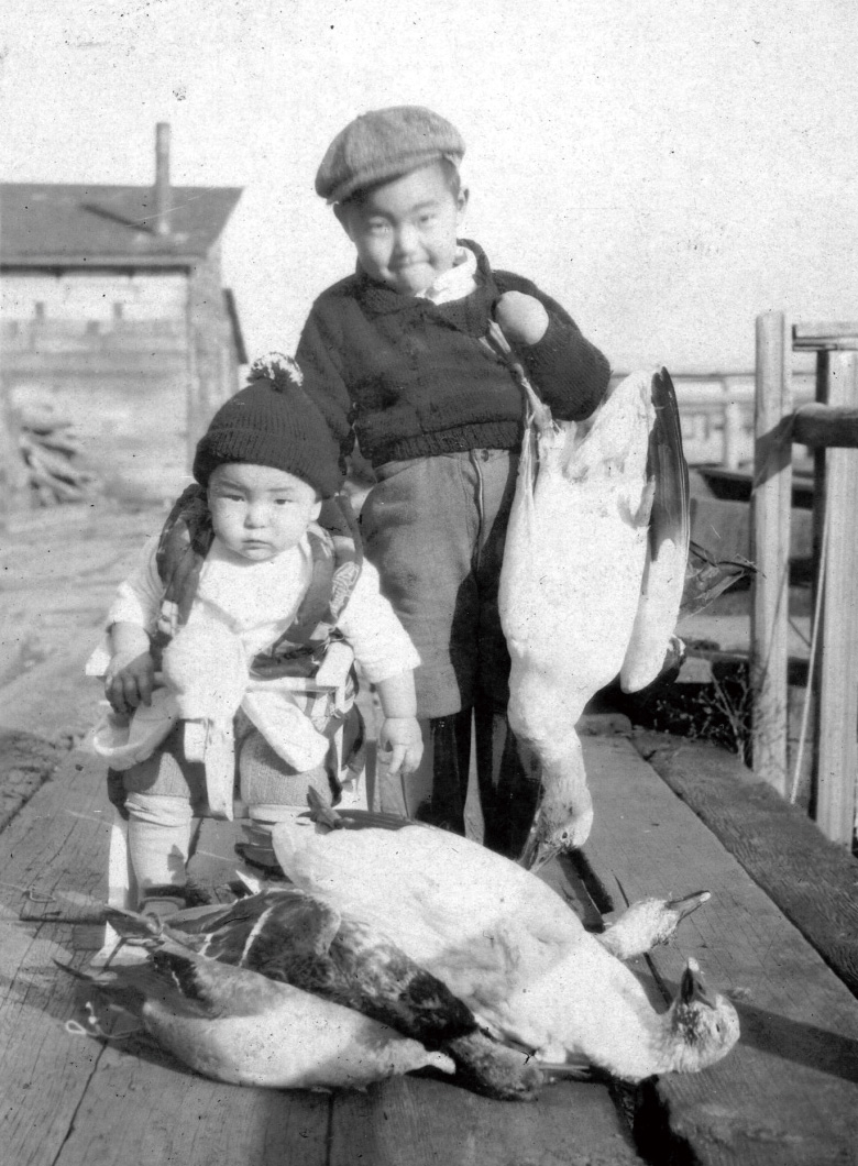 Children of a salmon collector/deliverer, the Takasaki family