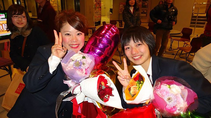平成25年度応援団副団長 山下莉奈さん(文学部4回生)