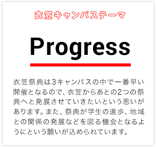 衣笠キャンパステーマ　プログレス